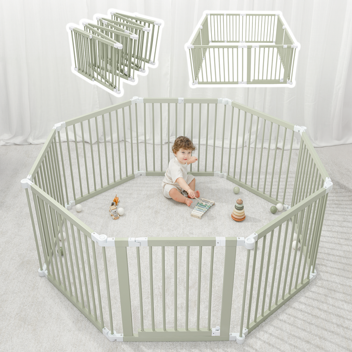 Baby Gate Playpen - Pine Wood Foldable Playpen by Comfy Cubs