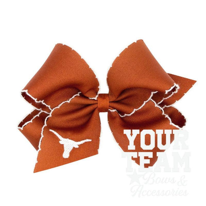 King University of Texas Moonstitch Embroidered Hair Bow