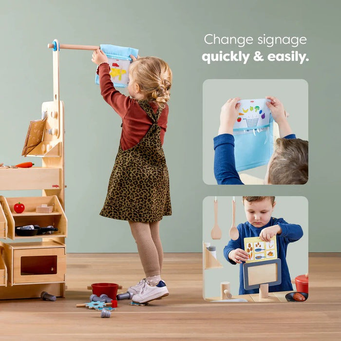 HABA Creative Play 3-in-1 – Play Kitchen, Store & Workshop