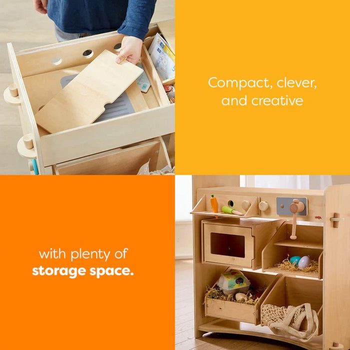 HABA Creative Play 3-in-1 – Play Kitchen, Store & Workshop