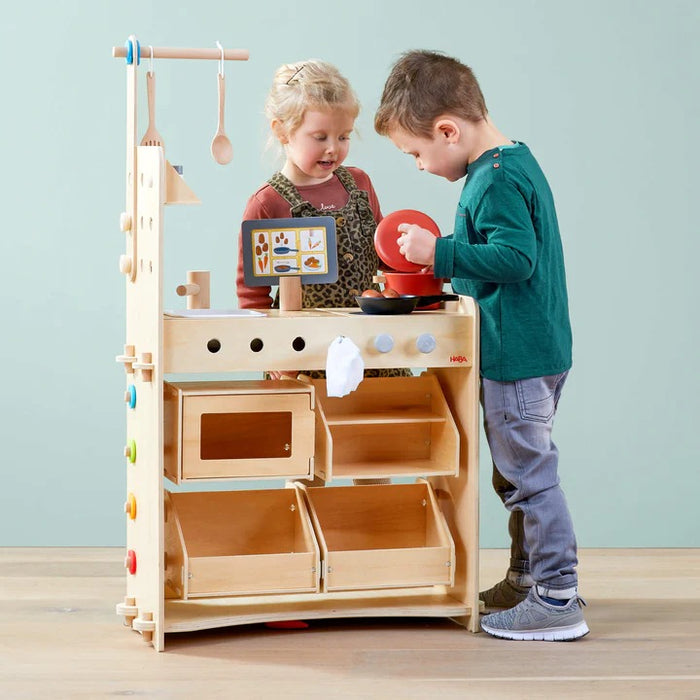 HABA Creative Play 3-in-1 – Play Kitchen, Store & Workshop