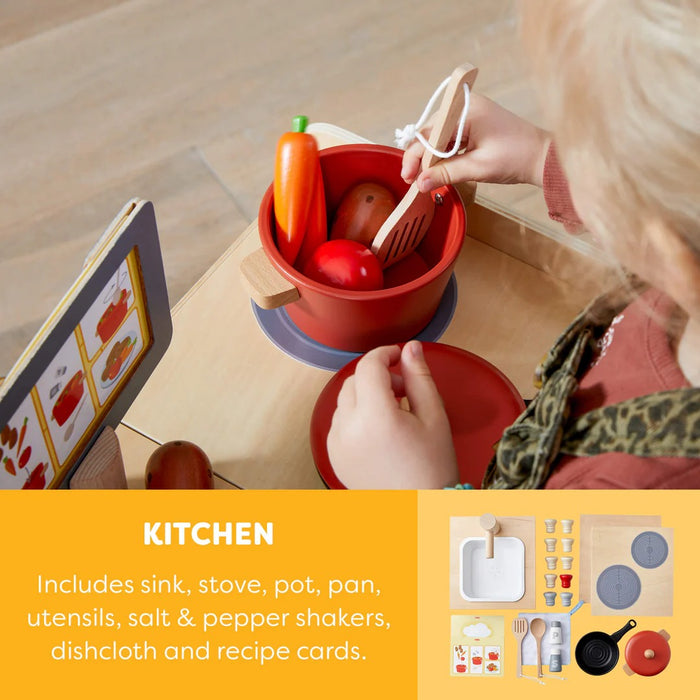 HABA Creative Play 3-in-1 – Play Kitchen, Store & Workshop