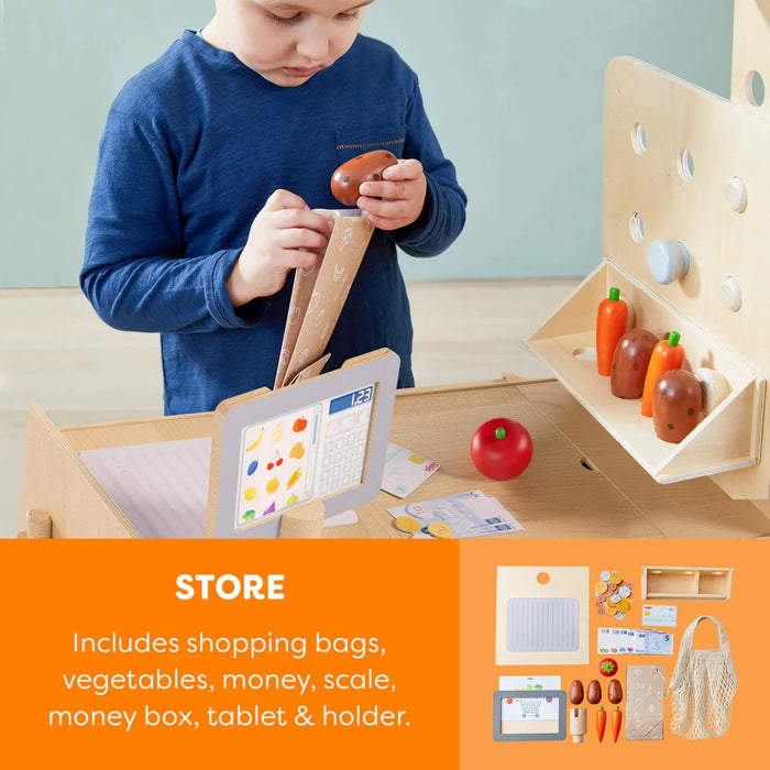 HABA Creative Play 3-in-1 – Play Kitchen, Store & Workshop