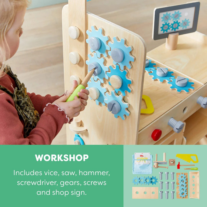 HABA Creative Play 3-in-1 – Play Kitchen, Store & Workshop