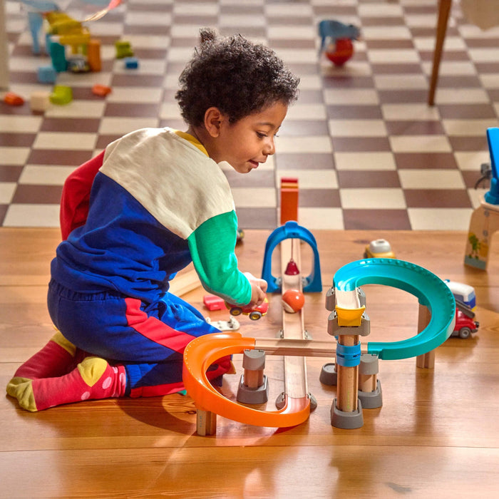 HABA Kullerbu Colorful Curves - Build & Grow Ball Track Set
