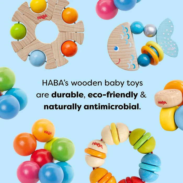 HABA Rainbow Rattle Grasping and Teething Toy