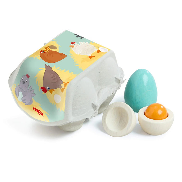 HABA Creative Play – Wooden Eggs Play Food Set