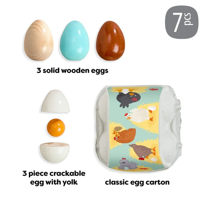 HABA Creative Play – Wooden Eggs Play Food Set