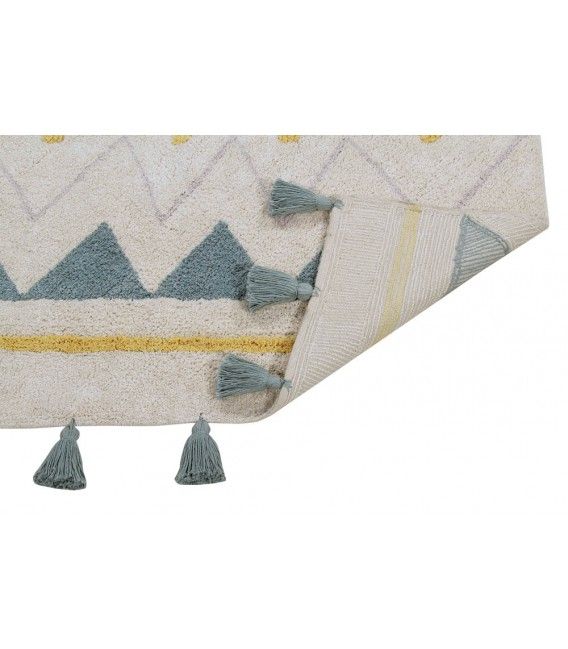 Lorena Canals Azteca Washable Rug (Natural & Vintage Blue)