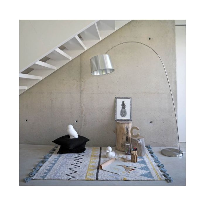 Lorena Canals Azteca Washable Rug (Natural & Vintage Blue)