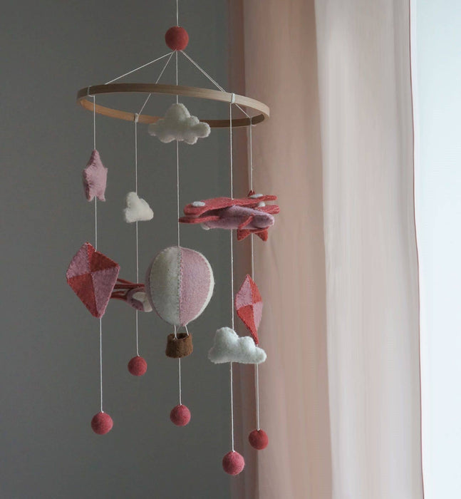 Gamcha Mobile - Airballoon/Plane/Kite, Coral/Pink