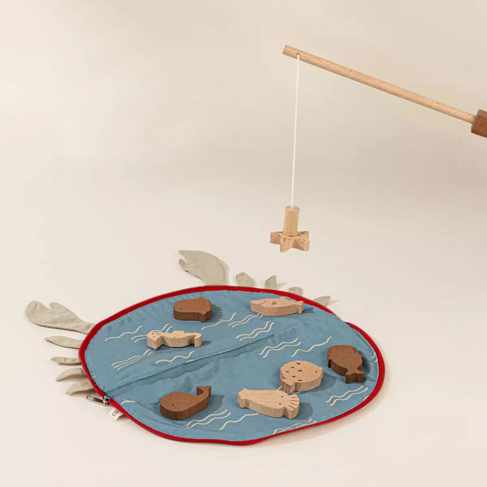 Coco Village Wooden Fishing Game with Bag
