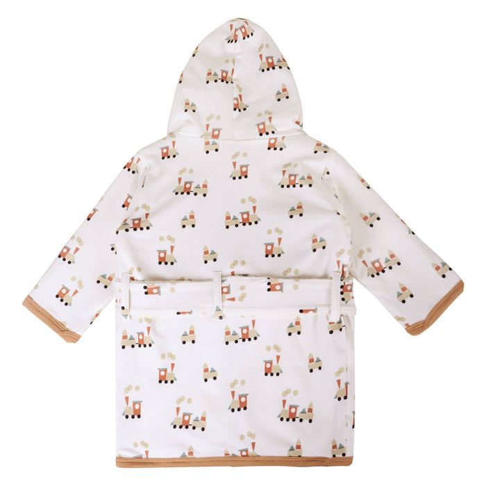 Train Hooded Baby Bathrobe (Organic Cotton)