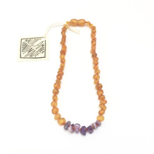 CanyonLeaf 11" Raw Amber and Stones Baby Necklace