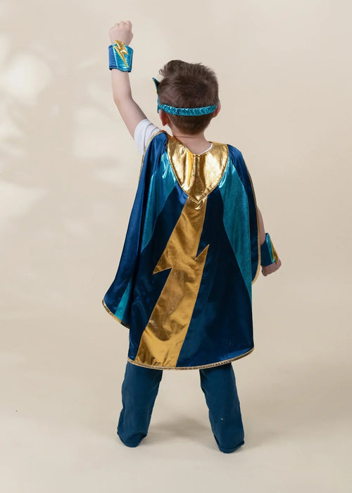 Coco Village Deep Blue Superhero Cape & Mask Play Costume