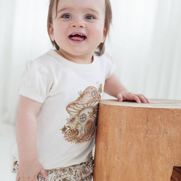 Aster & Oak Mushroom Print Onesie