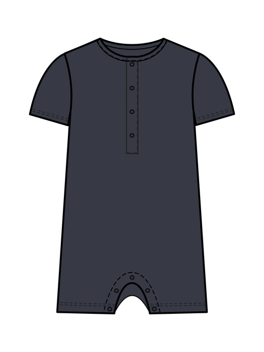Colored Organics Baby Mason Short Sleeve Romper - Navy