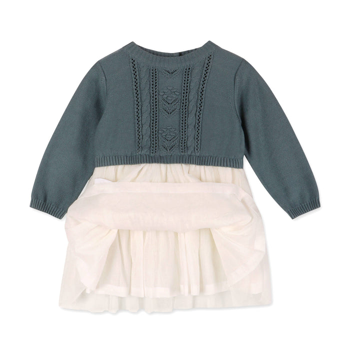 Viverano Organics Cable Floral Sweater Knit Top & Tutu Baby Dress (Organic)