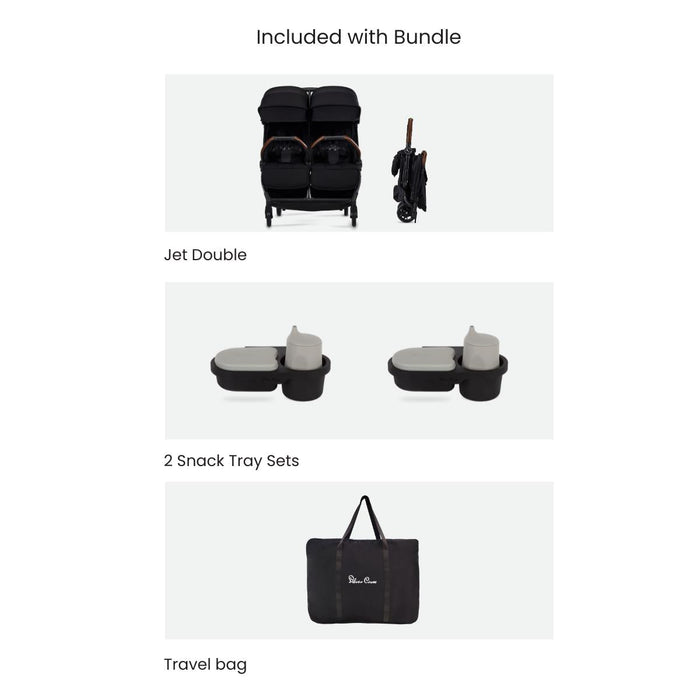 Silver Cross Jet Double Stroller + Accessory Bundle