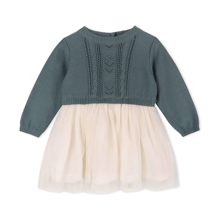 Viverano Organics Cable Floral Sweater Knit Top & Tutu Baby Dress (Organic)