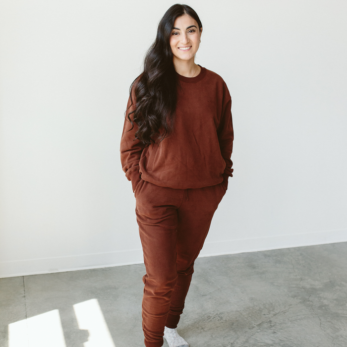 Adult Terry Sweatsuit Top - Redwood