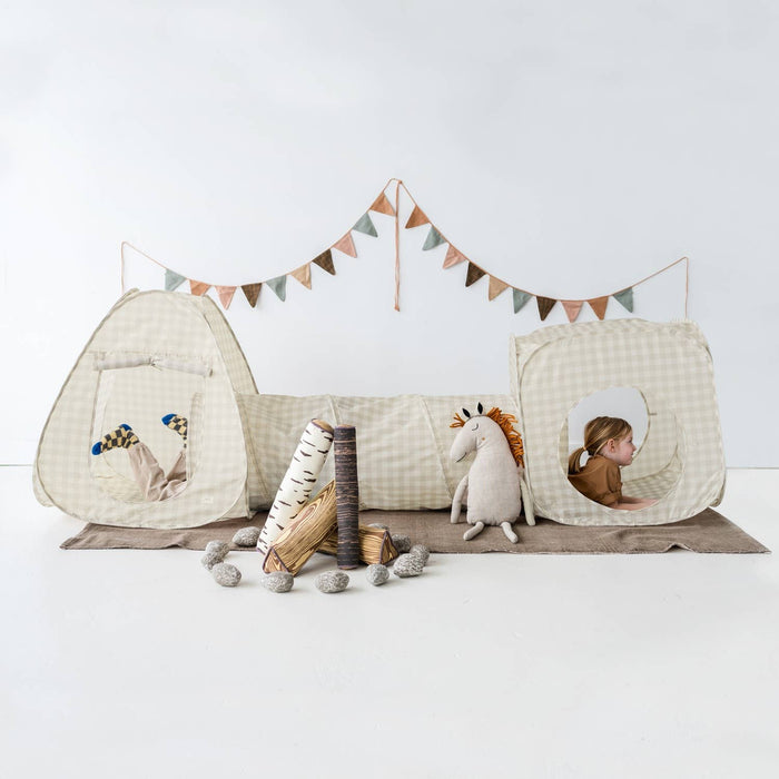 Kids 3-in-1 Play Tent & Tunnel Set with Recycled Fabric