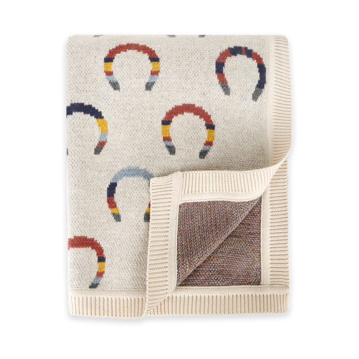 Horseshoe - Organic Cotton Jacquard Knit Baby Blanket