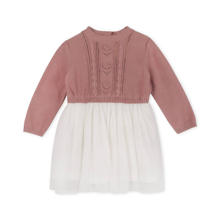 Viverano Organics Cable Floral Sweater Knit Top & Tutu Baby Dress (Organic)