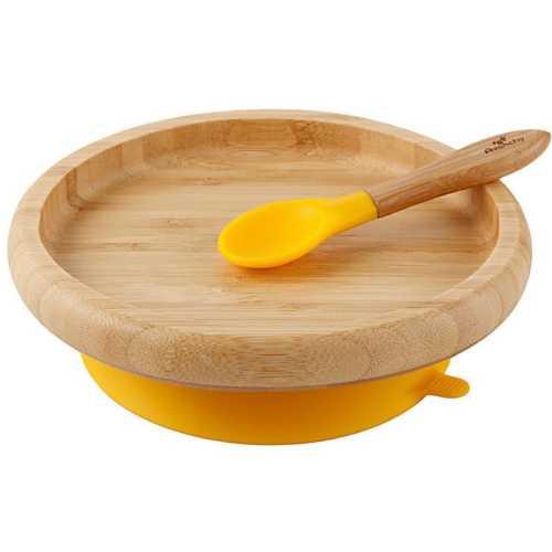 Avanchy Bamboo Suction Classic Plate + Spoon