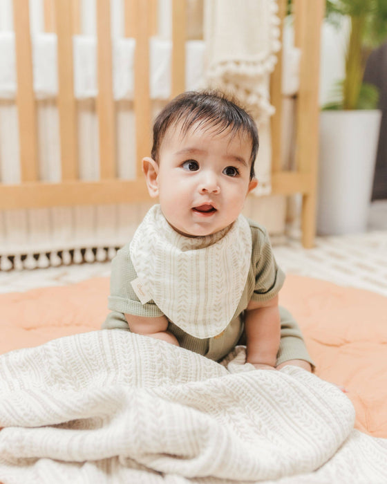 Willow Leaf Muslin Cotton Bandana Baby Bib (3 Pack)