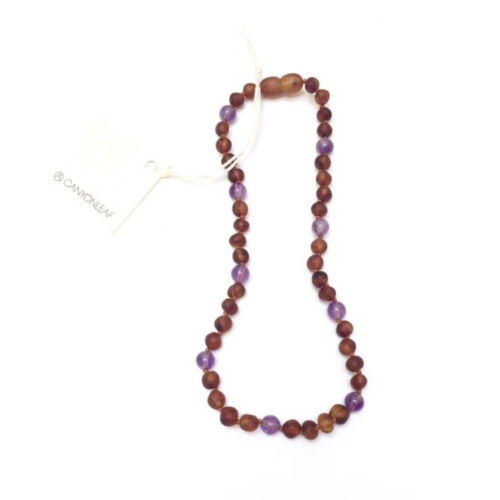 CanyonLeaf 11" Raw Amber and Stones Baby Necklace