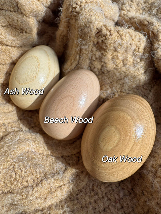 Handmade Oak Wood Egg Shaker | Baby Rattle musical toy