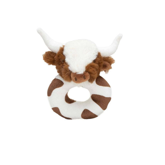 Texas Cream/Brown Cow Rattle Premium Soft Plush