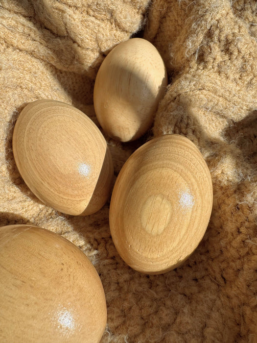 Handmade Oak Wood Egg Shaker | Baby Rattle musical toy