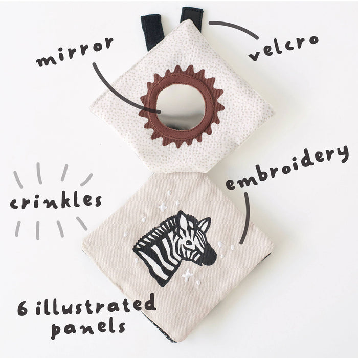 Wee Gallery Crinkle Pages Stroller Activity Toy for Baby - Wild