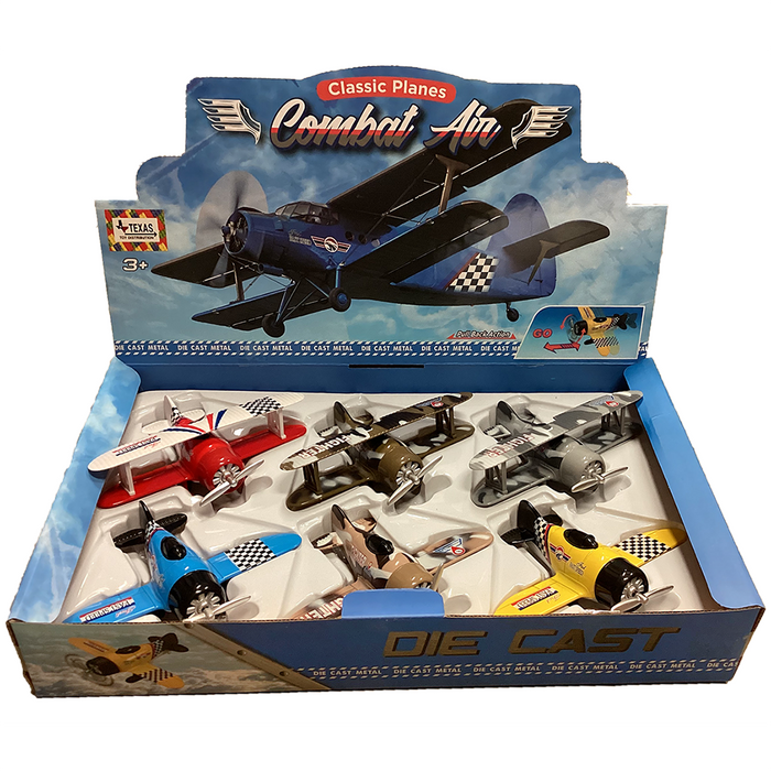 Classic Combat Airplane Pull-Back Plane Toys
