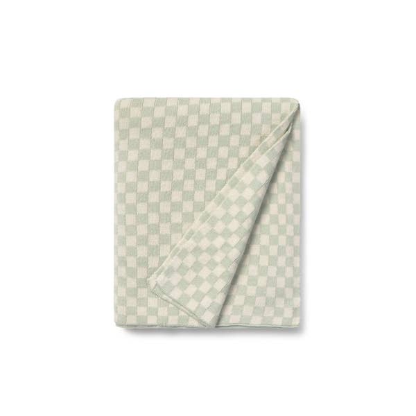 Lorena Canals Knitted Blanket - Tiles Blue Sage
