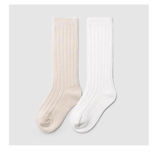 goumikids 2pk Organic Cotton Knee High High Socks (Neutral)