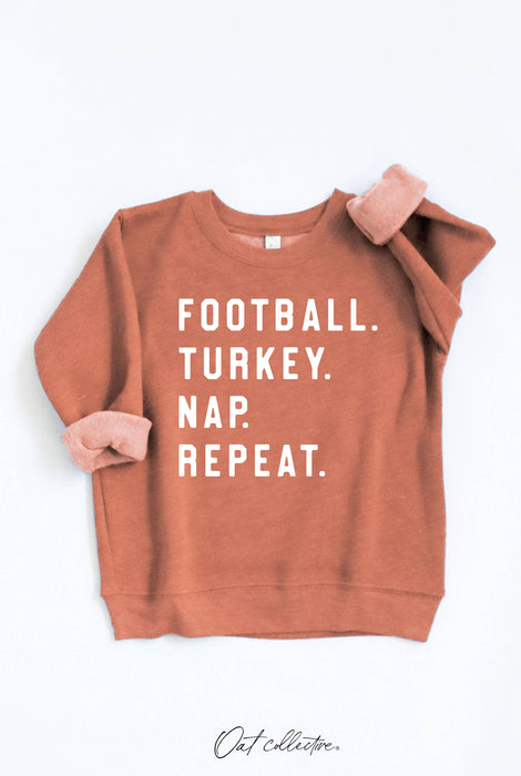 FOOTBALL. TURKEY. NAP. REPEAT.  Toddler Graphic Sweatshirt