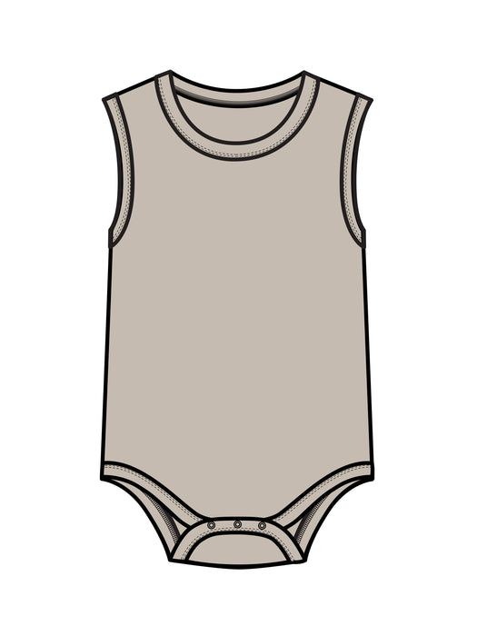Colored Organics Baby Jett Ribbed Tank Bodysuit - Oat