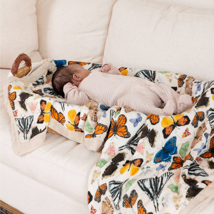 Flutter Friends Butterfly Reversible Baby Quilt