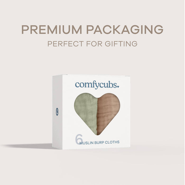 Baby Burp Cloths - 100% Muslin Cotton by Comfy Cubs