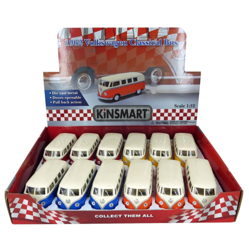 Luna Die-Cast Cars 5" 1962 VW CLASSICAL BUS IVORY TOP