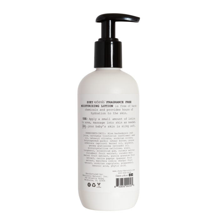 Zoey Naturals Fragrance Free Moisturizing Lotion - 9.65oz