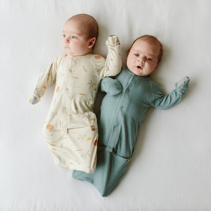 24 Hour Convertible Sleeper Baby Gown - Poolside