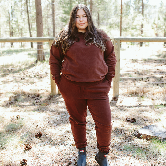 Adult Terry Sweatsuit Top - Redwood