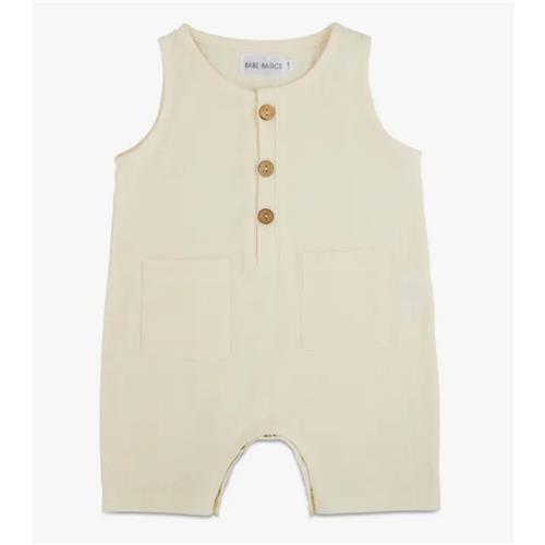 Babe Basics Sleeveless Crop Linen Baby Romper