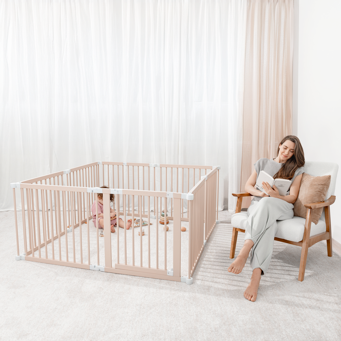 Baby Gate Playpen - Pine Wood Foldable Playpen by Comfy Cubs