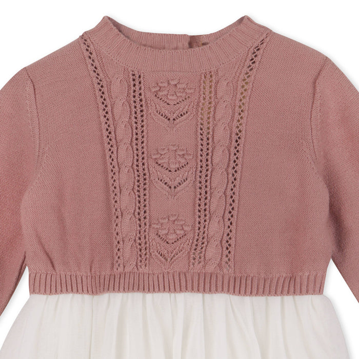 Viverano Organics Cable Floral Sweater Knit Top & Tutu Baby Dress (Organic)