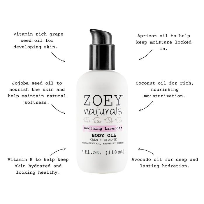 Zoey Naturals Soothing Lavender Body Oil - 4oz